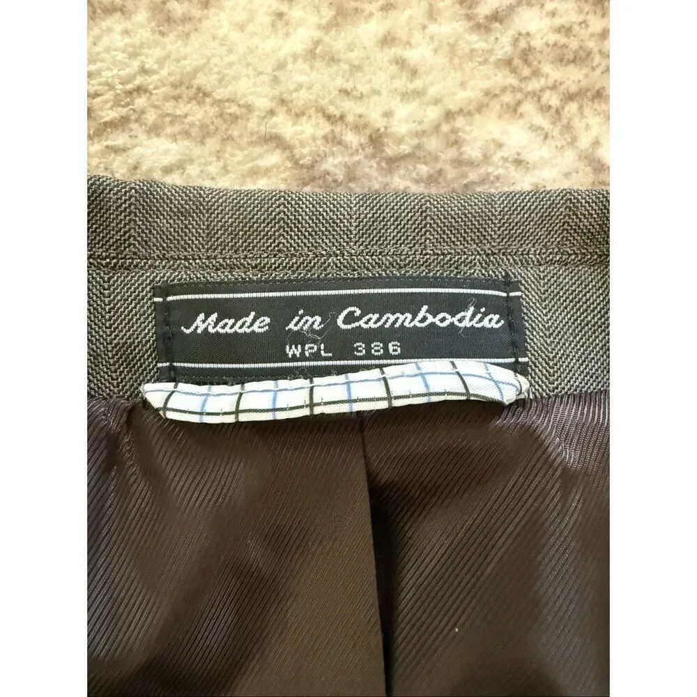 Saddlebred Men's Pinstripe Two-Button Sport Coat Suit Blazer Gray Size Medium